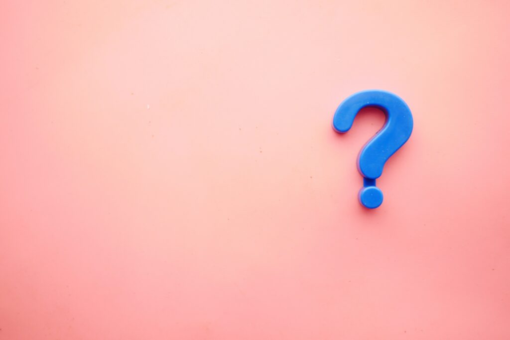 A picture of a question mark on a solid background. We used this in an article about asking questions of our multifamily customers who are shopping to find an apartment.